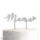 Cake Topper Mama Silber Glitzer