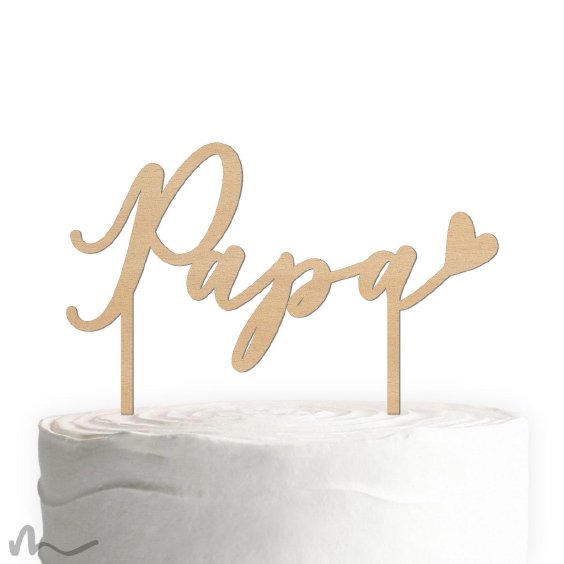 Cake Topper Papa Holz