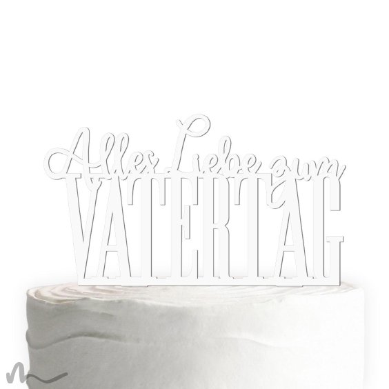 Cake Topper Vatertag Weiss