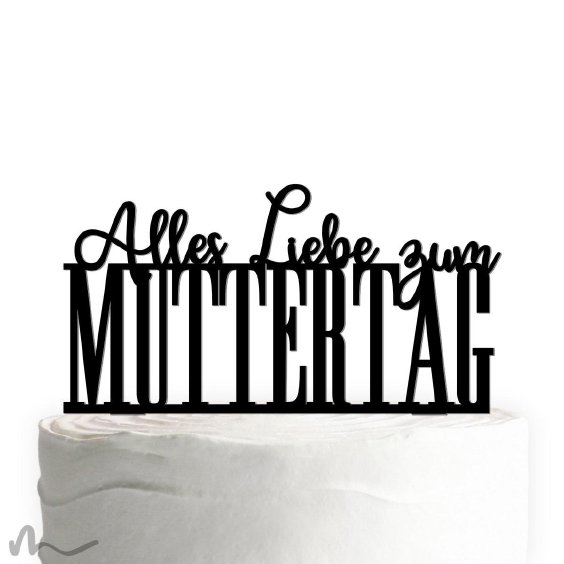 Cake Topper Muttertag Schwarz