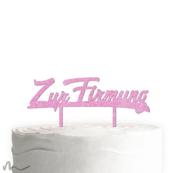 Cake Topper Zur Firmung Pink Glitzer