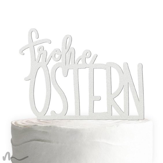 Cake Topper Frohe Ostern Satiniert