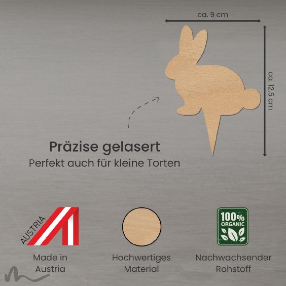 Cake Topper Hase Holz