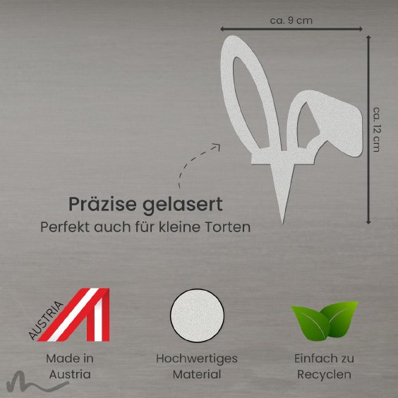 Cake Topper Hasenohren Satiniert