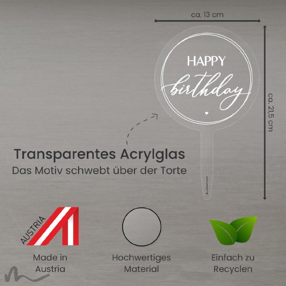 Cake Topper Happy Birthday Transparent