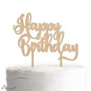 Cake Topper Happy Birthday 3 Holz