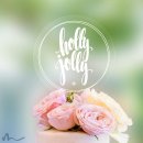 Cake Topper Holly Jolly Transparent
