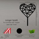 Cake Topper Herz Geometrie Schwarz