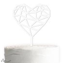 Cake Topper Herz Geometrie Weiss