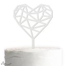 Cake Topper Herz Geometrie Satiniert