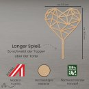 Cake Topper Herz Geometrie Holz