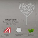 Cake Topper Herz Geometrie Silber Glitzer