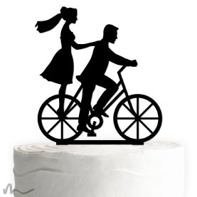 Cake Topper Fahrrad Schwarz