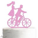 Cake Topper Fahrrad Pink Glitzer