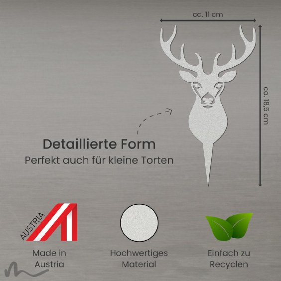 Cake Topper Hirsch Satiniert