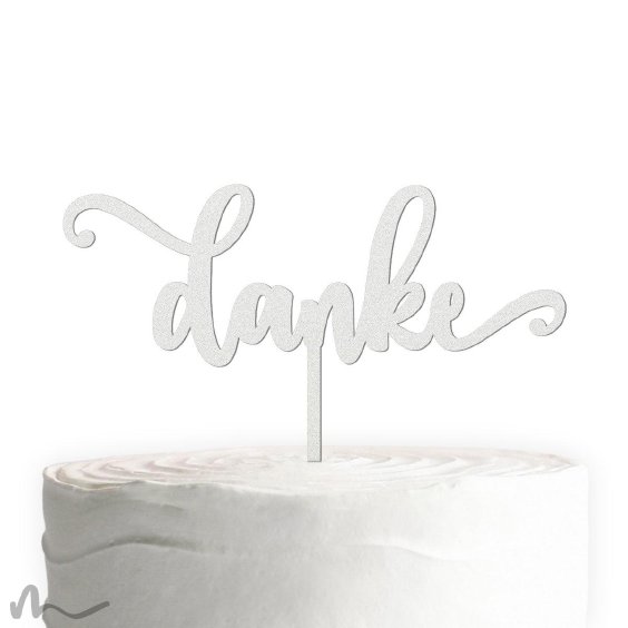 Cake Topper Danke Schriftzug Satiniert