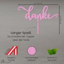 Cake Topper Danke Schriftzug Pink Glitzer