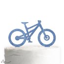 Cake Topper Mountainbike Blau Glitzer