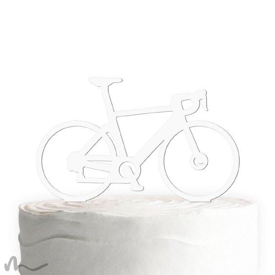 Cake Topper Rennrad Weiss