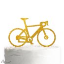 Cake Topper Rennrad Gold Glitzer