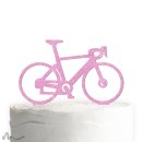 Cake Topper Rennrad Pink Glitzer