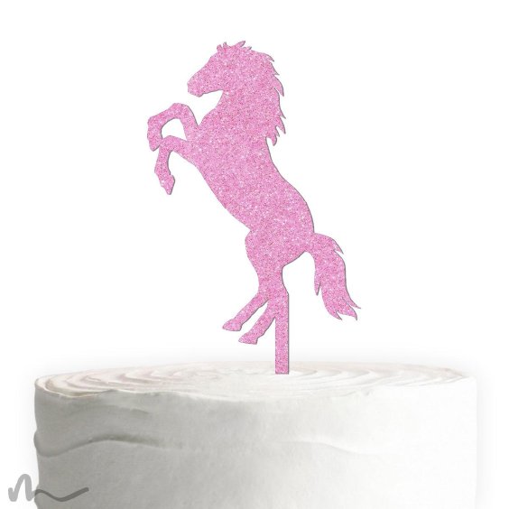 Cake Topper Pferd Pink Glitzer