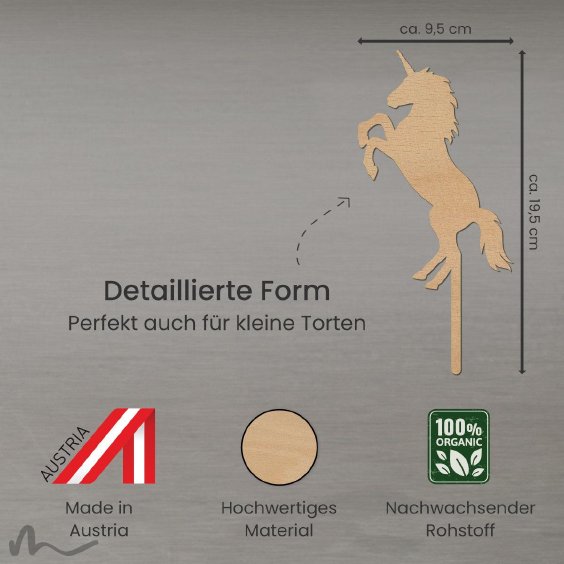 Cake Topper Einhorn Holz