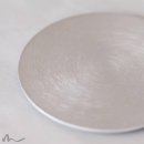 Kerzenteller Aluminium gebürstet silber Ø 10 cm