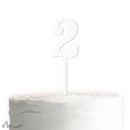 Cake Topper Zahl Weiss