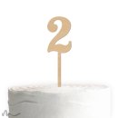 Cake Topper Zahl Holz