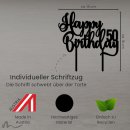 Cake Topper Happy Birthday Zahl personalisiert Schwarz