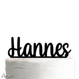Cake Topper Name personalisiert Schwarz