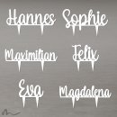 Cake Topper Name personalisiert Weiss