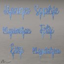 Cake Topper Name personalisiert Blau Glitzer