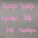 Cake Topper Name personalisiert Pink Glitzer