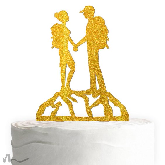 Cake Topper Bergleidenschaft Gold Glitzer