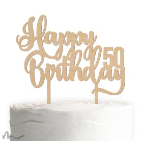 Cake Topper Happy Birthday Zahl personalisiert Holz
