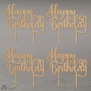 Cake Topper Happy Birthday Zahl personalisiert Holz