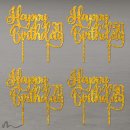 Cake Topper Happy Birthday Zahl personalisiert Gold Glitzer