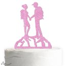 Cake Topper Bergleidenschaft Pink Glitzer