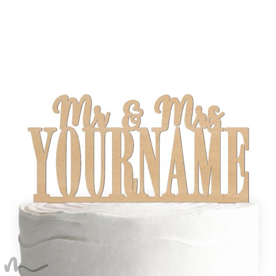 Cake Topper Mr und Mrs personalisiert Holz