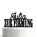 Cake Topper Zur Firmung personalisiert Schwarz