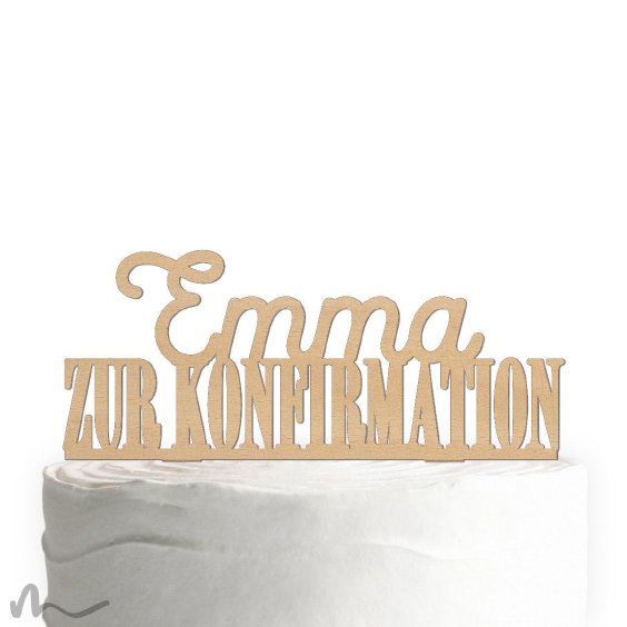 Cake Topper Zur Konfirmation personalisiert Holz