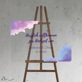 Willkommensschild Hochzeit Tintenkleckse