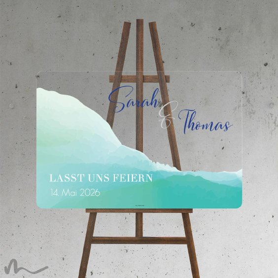 Willkommensschild Hochzeit Watercolor