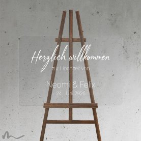 Willkommensschild Hochzeit Schlicht