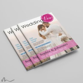 Hochzeitszeitung Pink Blau