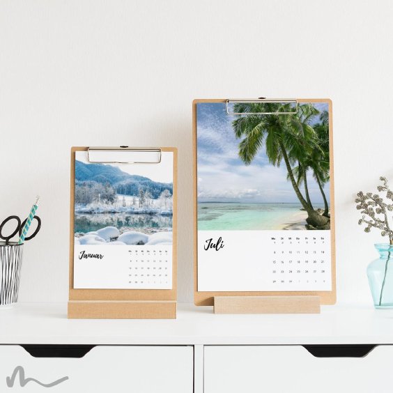 Klemmbrett Kalender mit Aufsteller Bildschön ein wunderbares Geschenk
