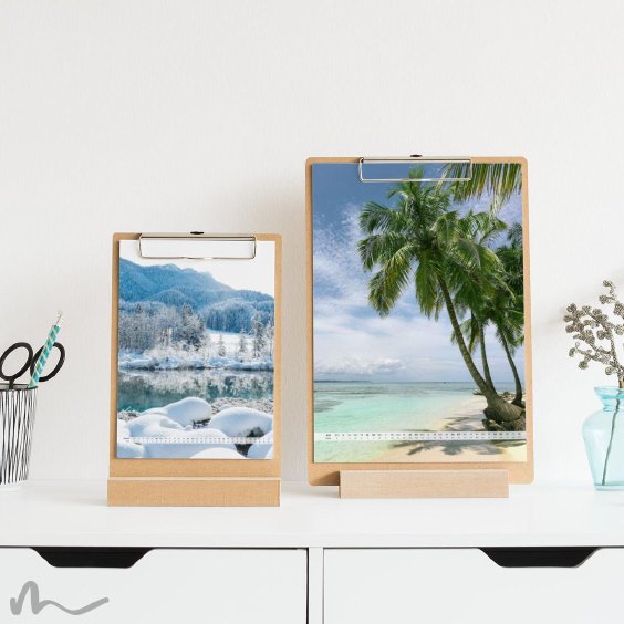 Klemmbrett Kalender mit Aufsteller Bildgewaltig ein wunderbares Geschenk