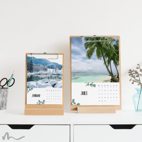 Klemmbrett Kalender mit Aufsteller Eukalyptus ein wunderbares Geschenk
